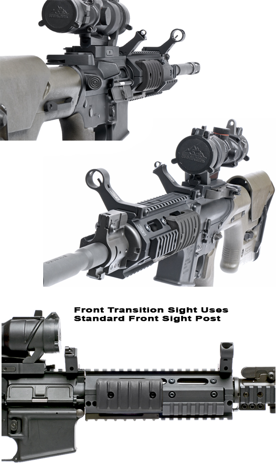 Iron Sights 45 Degree Angled Offset Rapid Transition FRONT & REAR Sights BUIS 