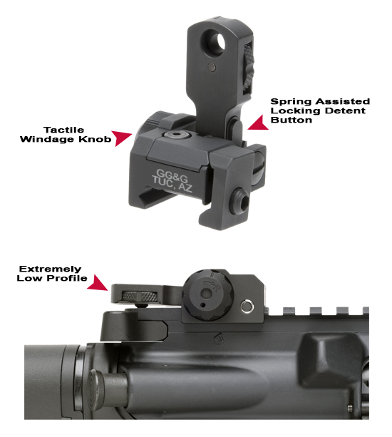 thumbnail image 2 of OT Flip Up Iron Sights Set | Front Sight & Back Up Rear Sight For Rifles 2 of 6