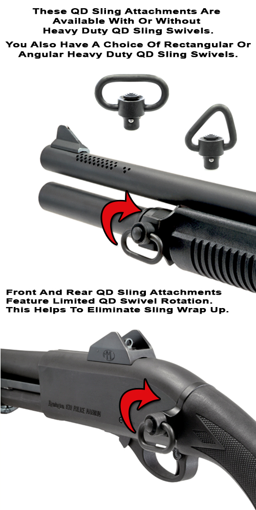 Remington 870 Express 12 GA Sling Mount Set Magazine Cap Quick