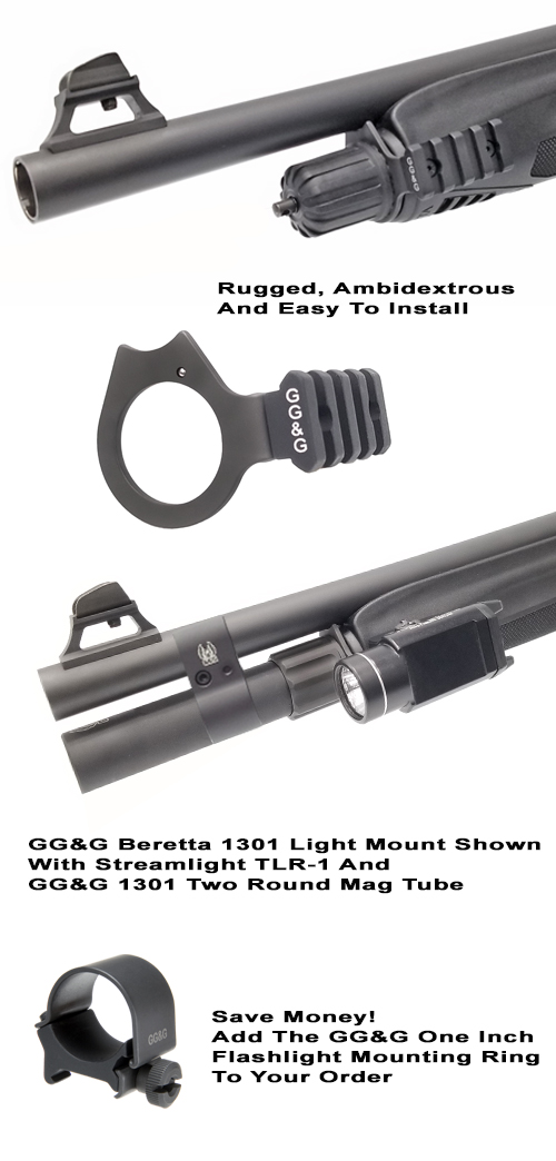 Shotgun Barrel Flashlight Mount 1" with tool 