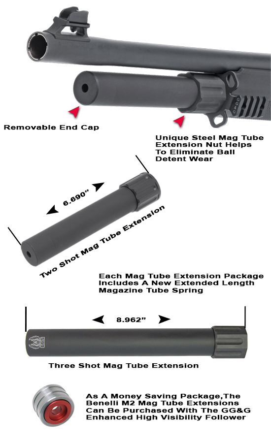 Benelli M1 and M2 Magazine Extension Two And Three Shot Benelli Mag