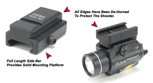 Tactical Flashlight Rail Adapter For Dovetails