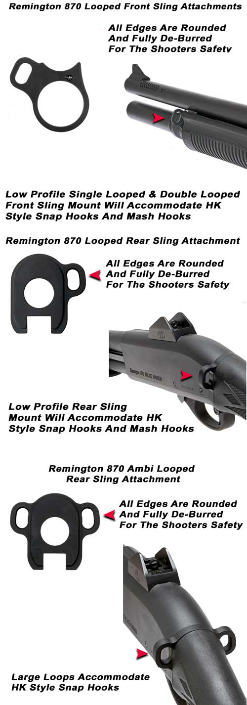 Remington 870 Front And Rear Looped Sling Attachments