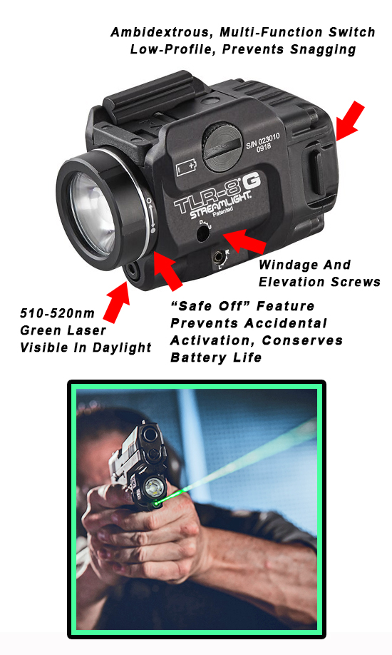 STREAMLIGHT TLR-8G Tactical Weapon Light With Green Laser