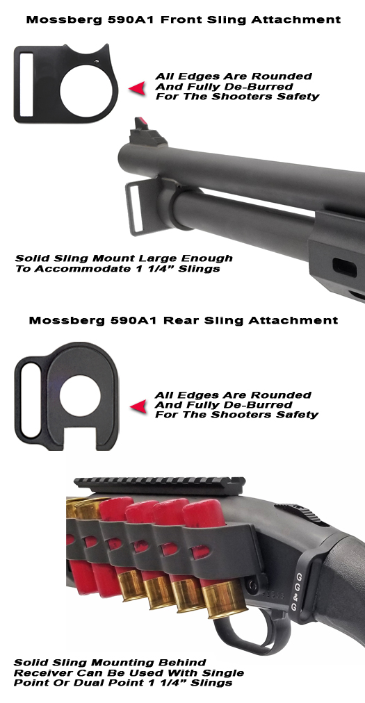 Mossberg 590A1 Front And Rear Sling Attachments