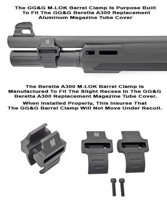 Beretta A300 M-LOK Barrel Clamp For The GGG Replacement Mag Tube Cover