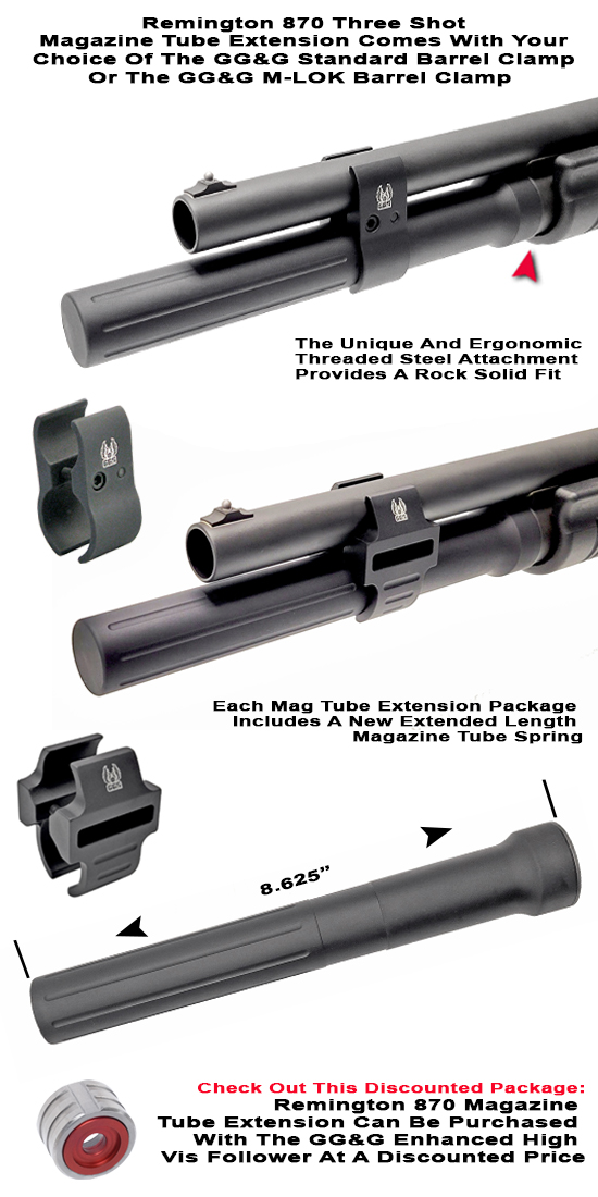 Remington 870 3-Shot Magazine Tube Extensions Remington 870 3-Shot Magazine Tube Extensions