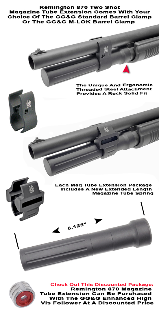 Remington 870 Two Shot Magazine Tube Extension Remington 870 Two Shot Magazine Tube Extension
