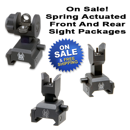 AR-15 Spring Actuated Front And Rear Sight Packages