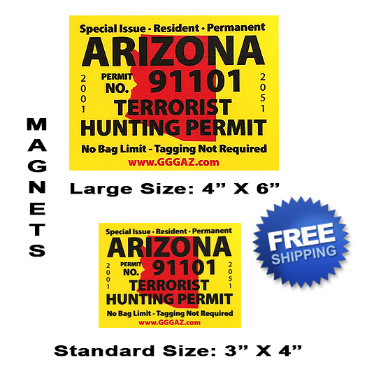 Arizona Terrorist Hunting Permit--Magnet